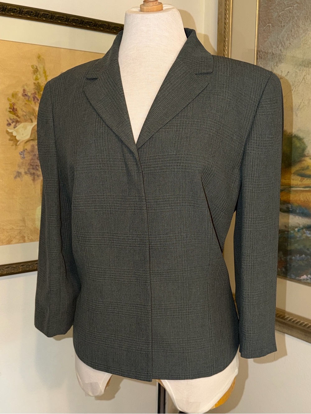 JACKET - Ann Taylor Vintage Blue Tag Tweed Blazer Size 12
